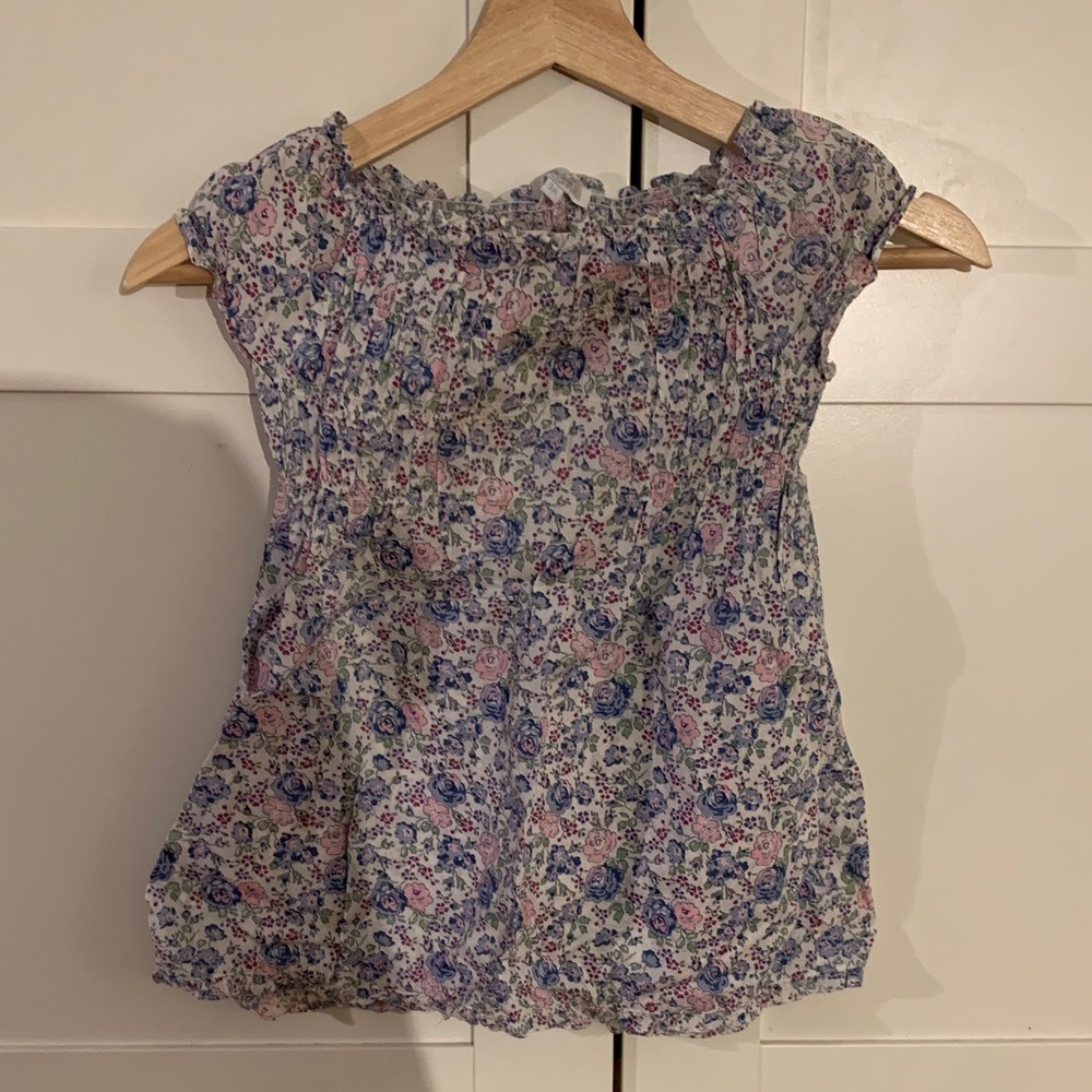 Jacadi Blue and Pink Floral Dress 3US